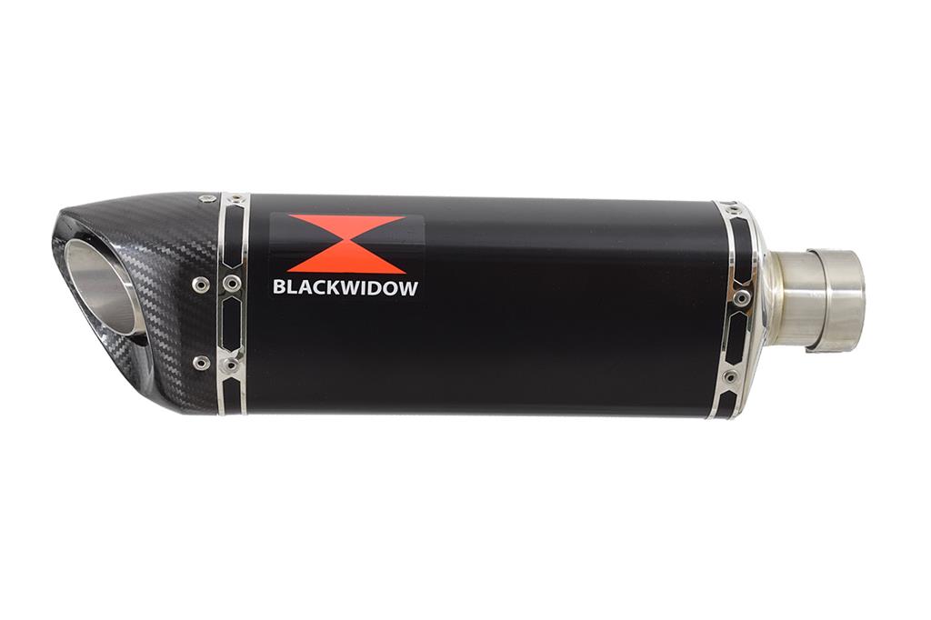 BLACK WIDOW ウレタン BLACK WIDOW BLACK STAINLESS EXHAUST SILENCER END CAN OVAL